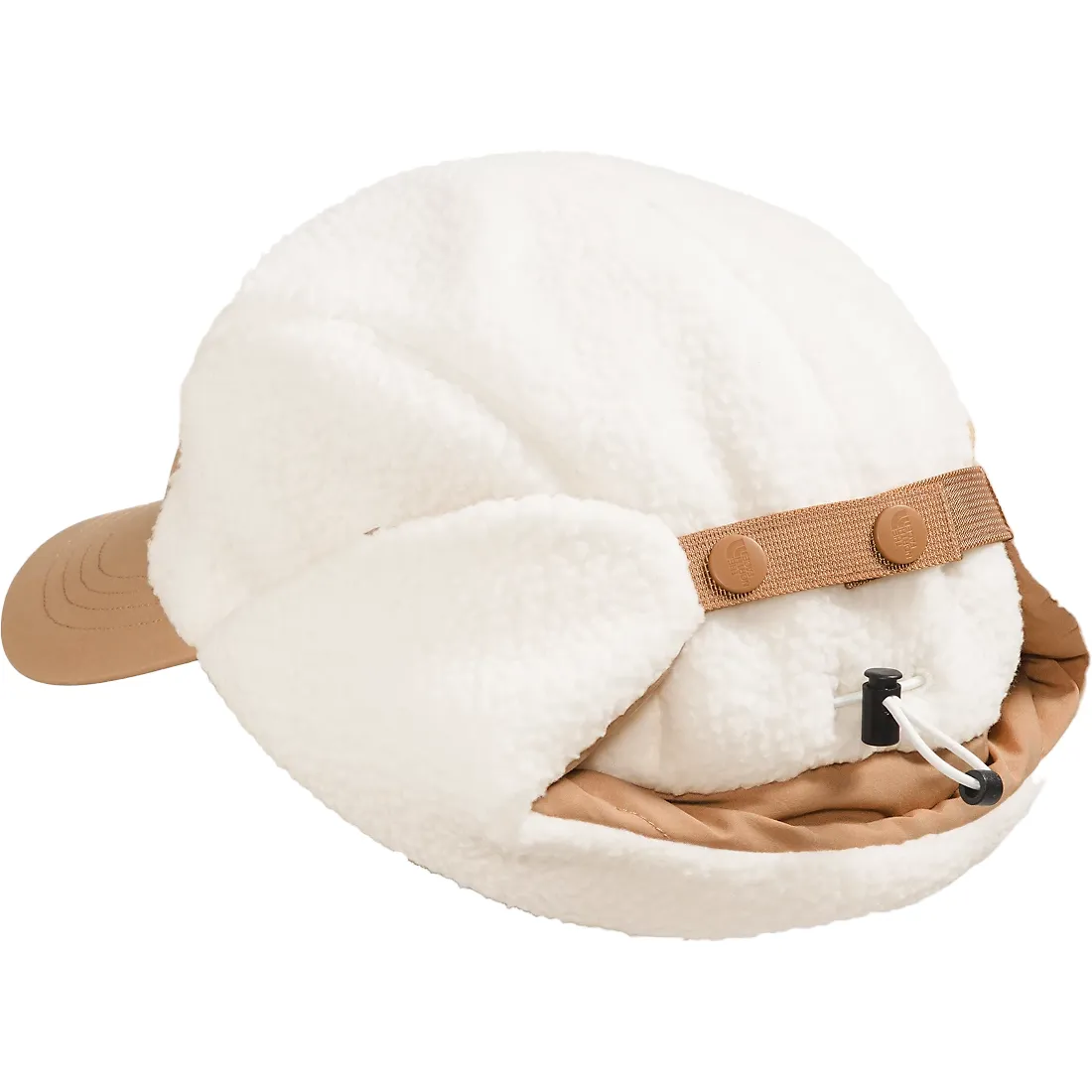 Cragmont Fleece Trapper Hat, White/Almond Butter