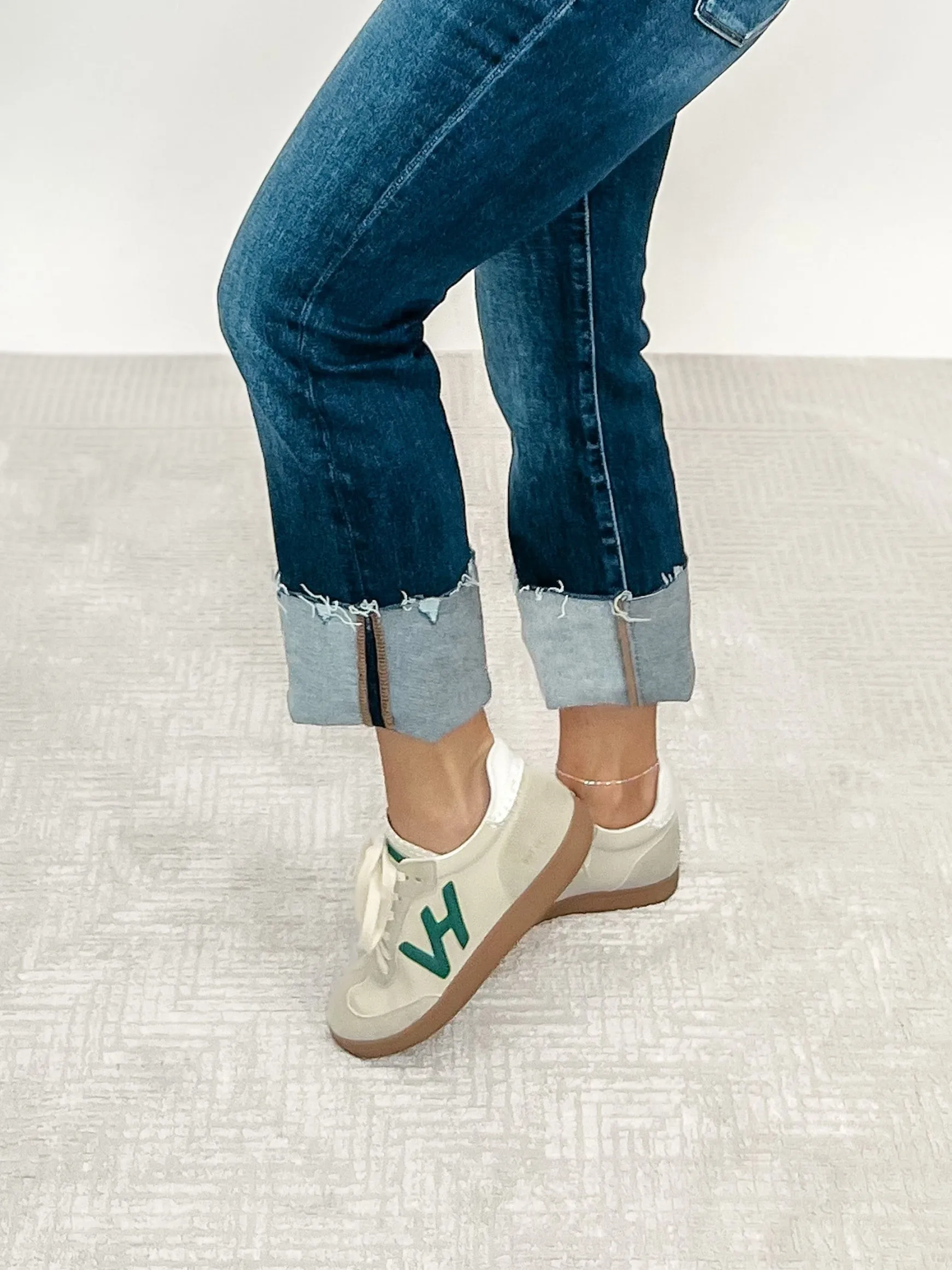 Crisp 6 Green Tab and VH Logo Sneakers, Bone