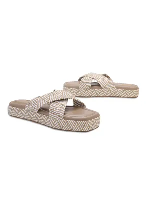 Criss Cross Platforms - Beige