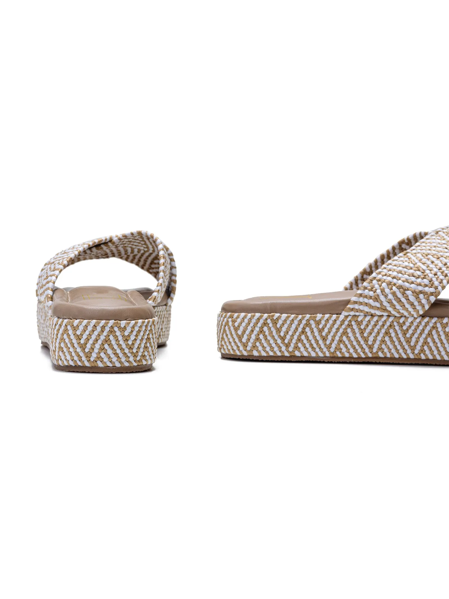 Criss Cross Platforms - Beige