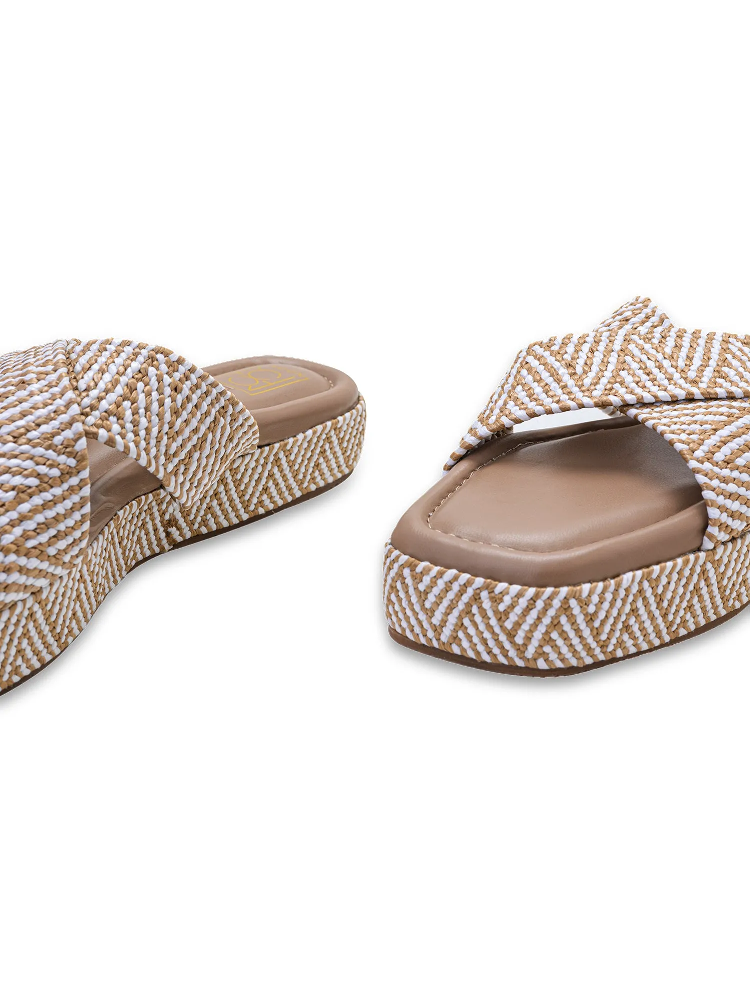 Criss Cross Platforms - Beige