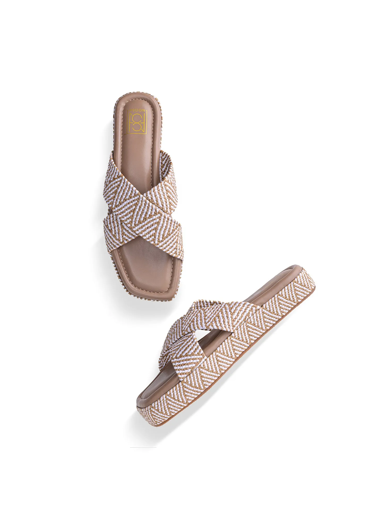 Criss Cross Platforms - Beige