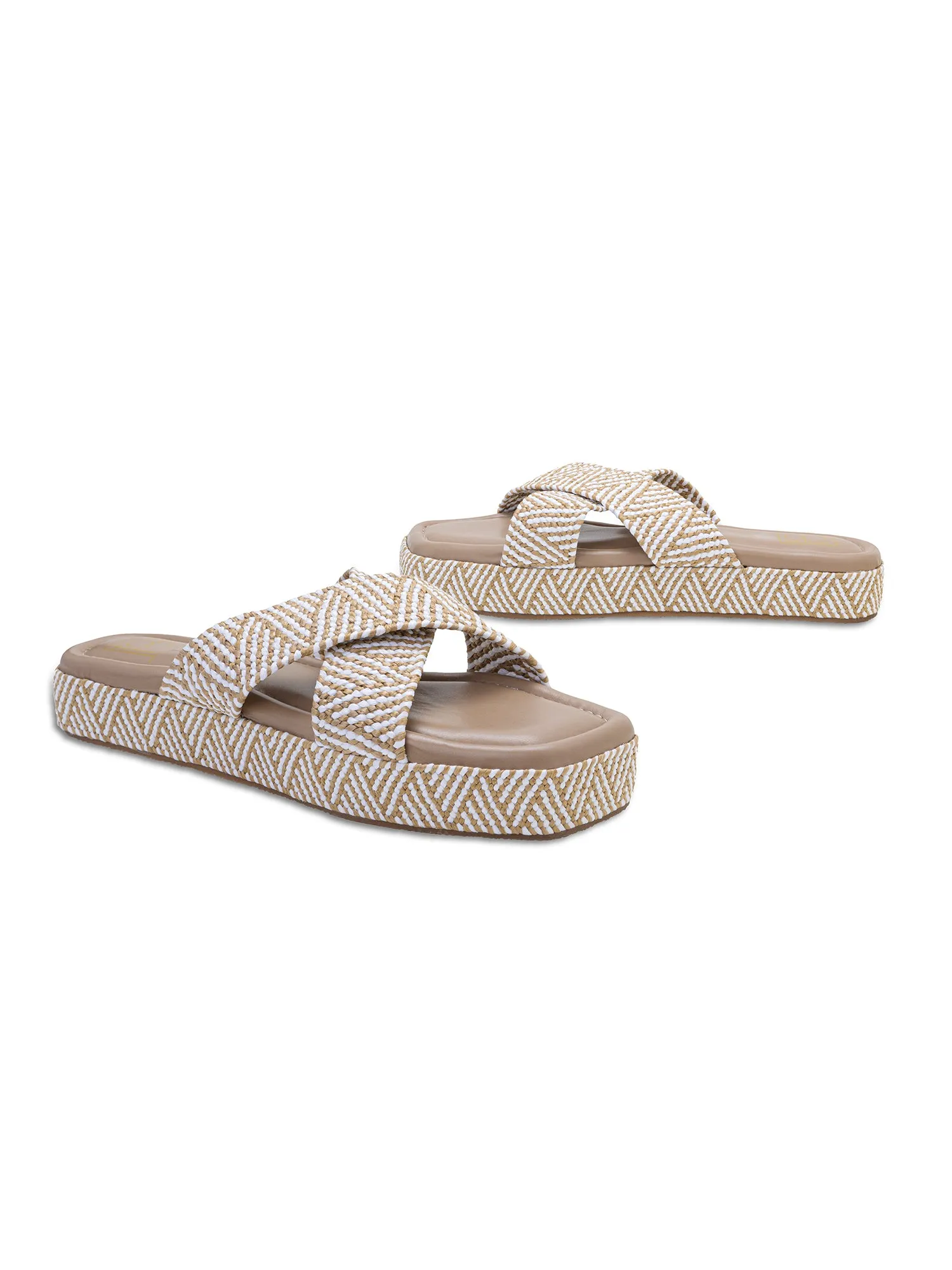 Criss Cross Platforms - Beige