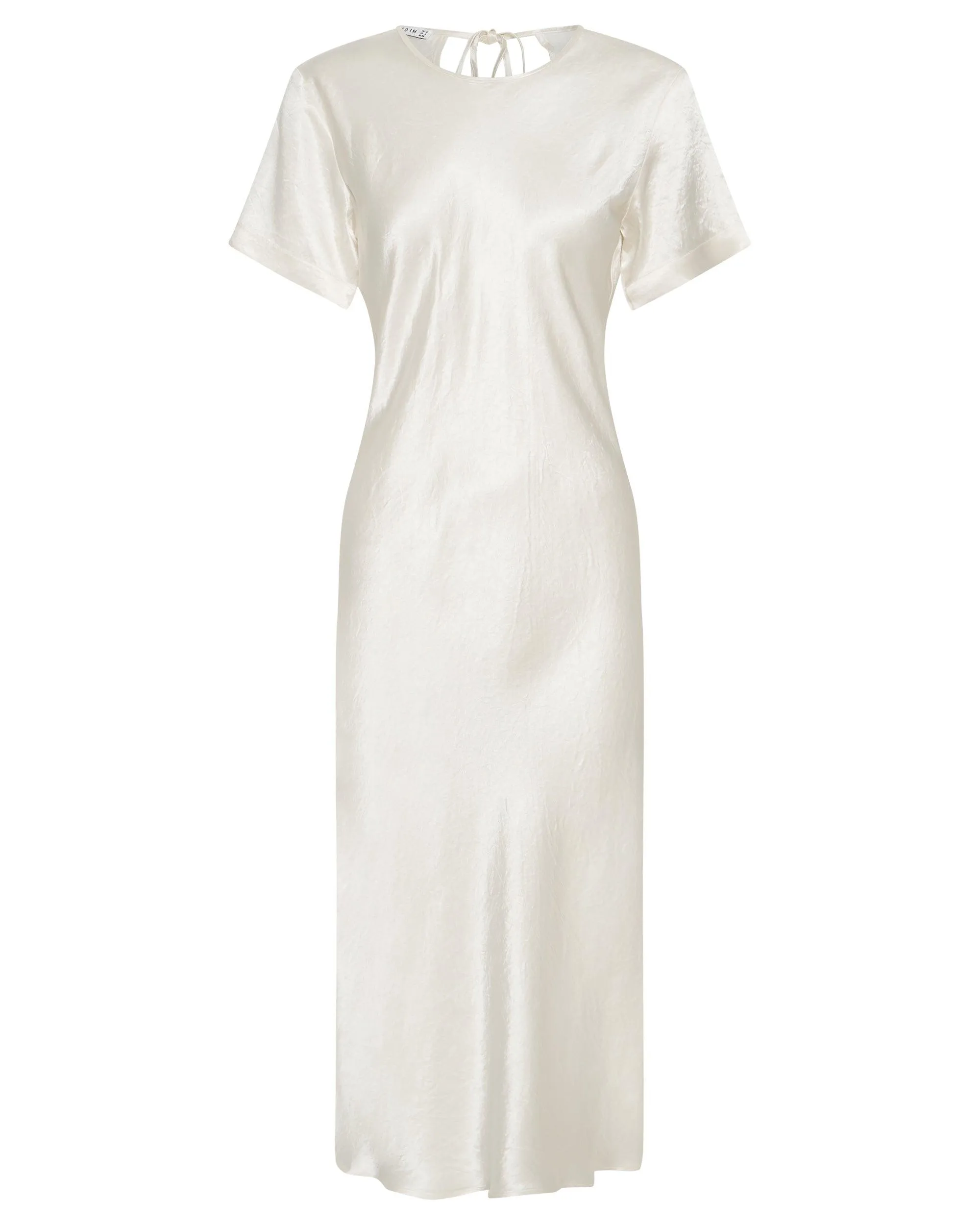 CRUSH BIAS TEE MIDI DRESS | CREAM