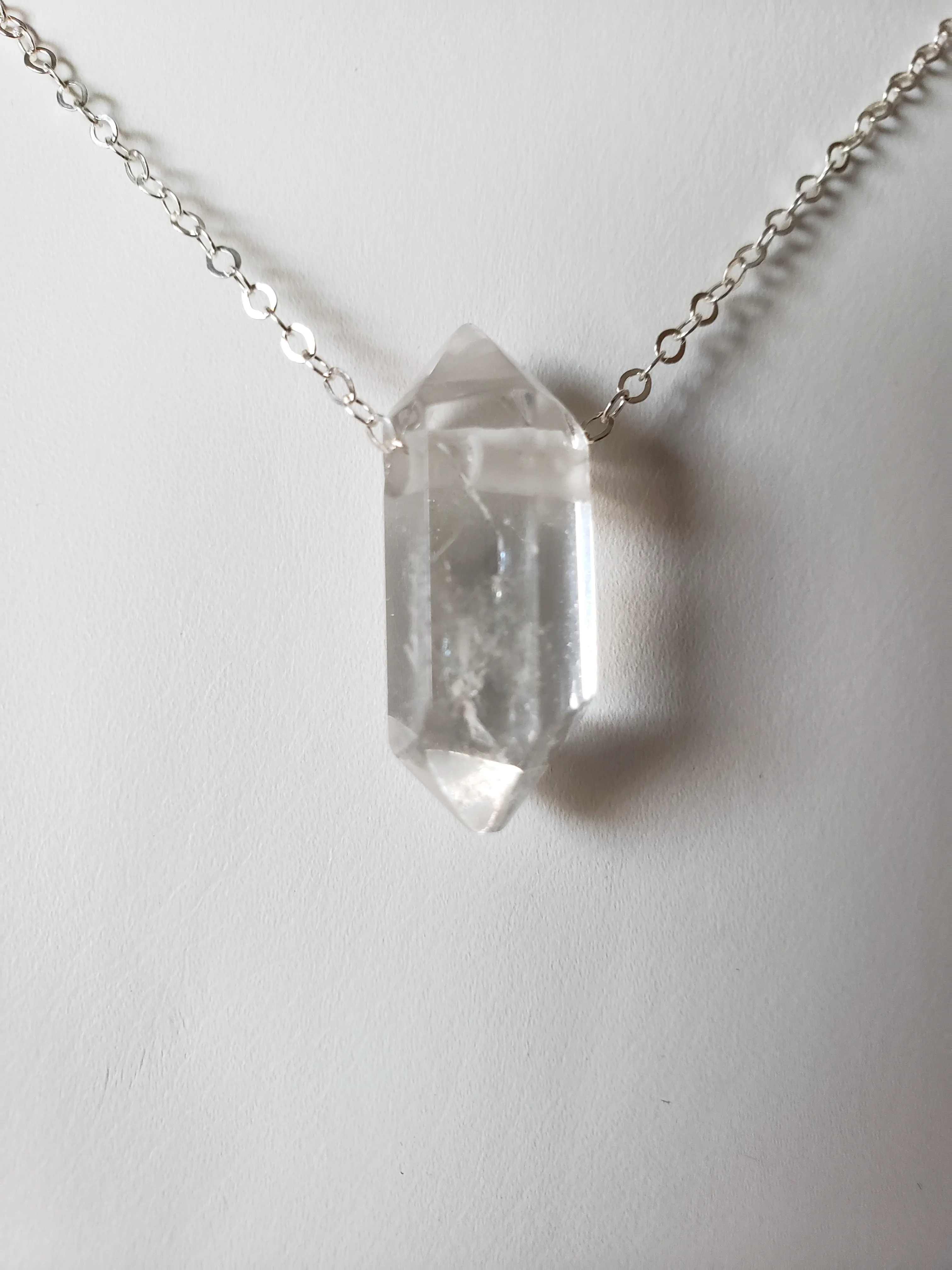 Crystal Quartz Generator Point On A Delicate Sterling Silver Chain Necklace Amplifies Your Energy.