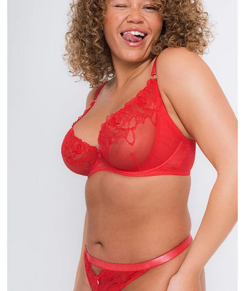 Curvy Kate Stand Out Scooped Plunge Bra - Fiery Red