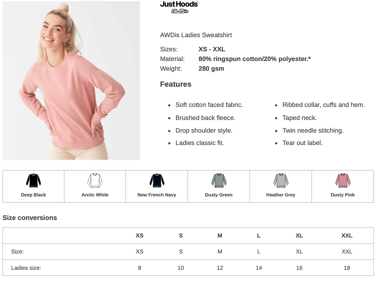 Dead inside but Cafinated Ladies Sweatshirt