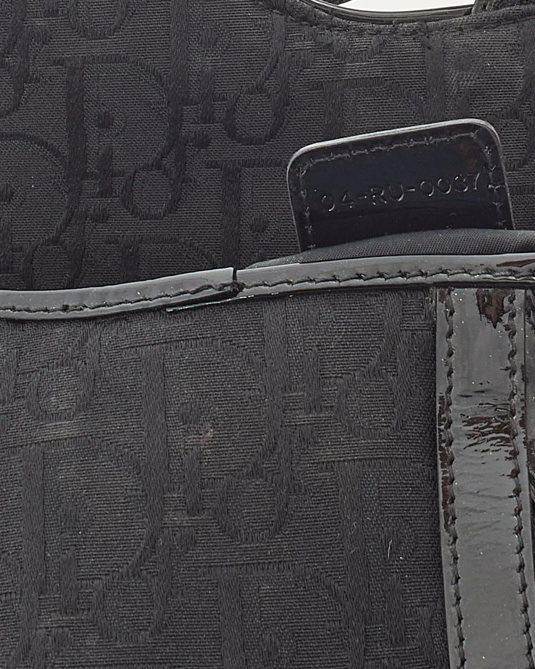Dior Vintage Black Canvas Oblique Saddle Bag