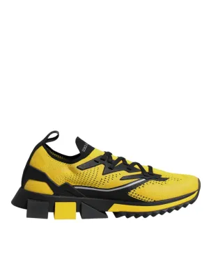 Dolce&Gabbana SORRENTO Men Yellow Sneakers Polyester Lace Up Wedge Trainer Shoes