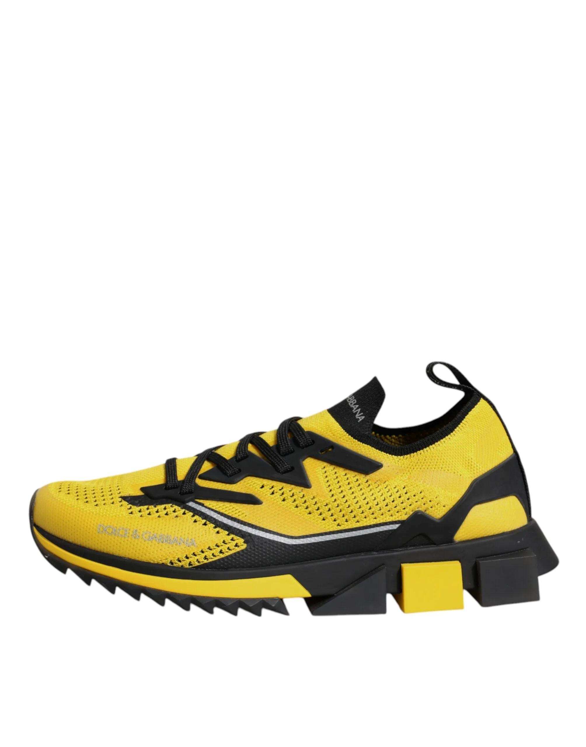 Dolce&Gabbana SORRENTO Men Yellow Sneakers Polyester Lace Up Wedge Trainer Shoes