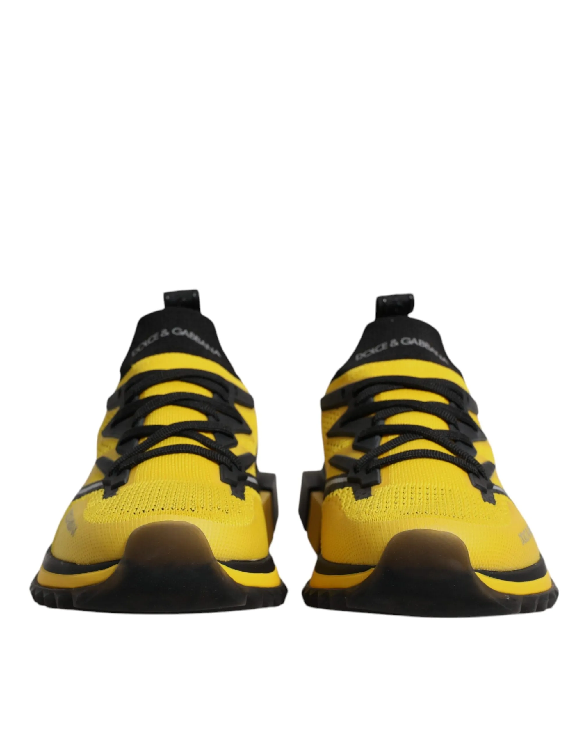 Dolce&Gabbana SORRENTO Men Yellow Sneakers Polyester Lace Up Wedge Trainer Shoes