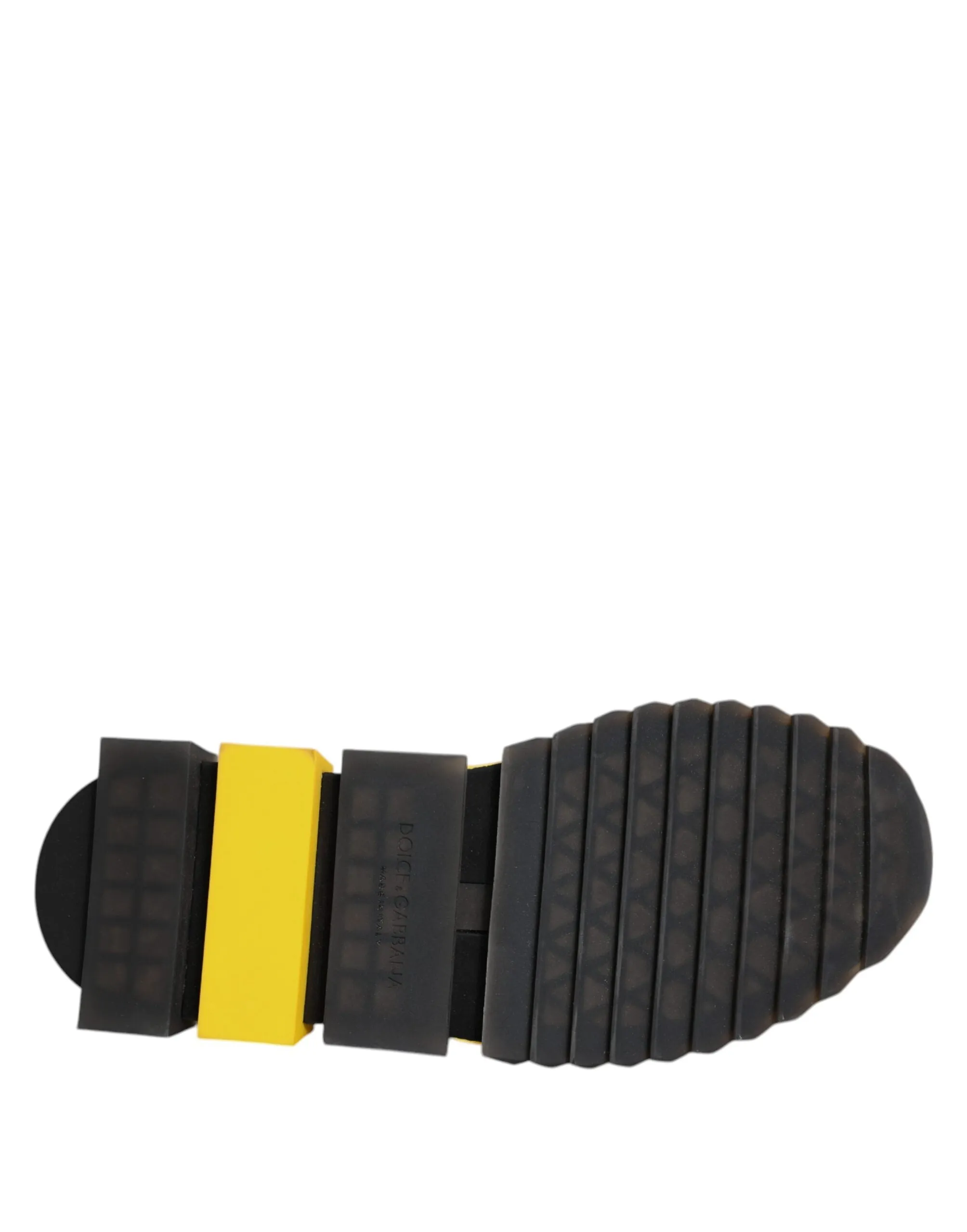 Dolce&Gabbana SORRENTO Men Yellow Sneakers Polyester Lace Up Wedge Trainer Shoes