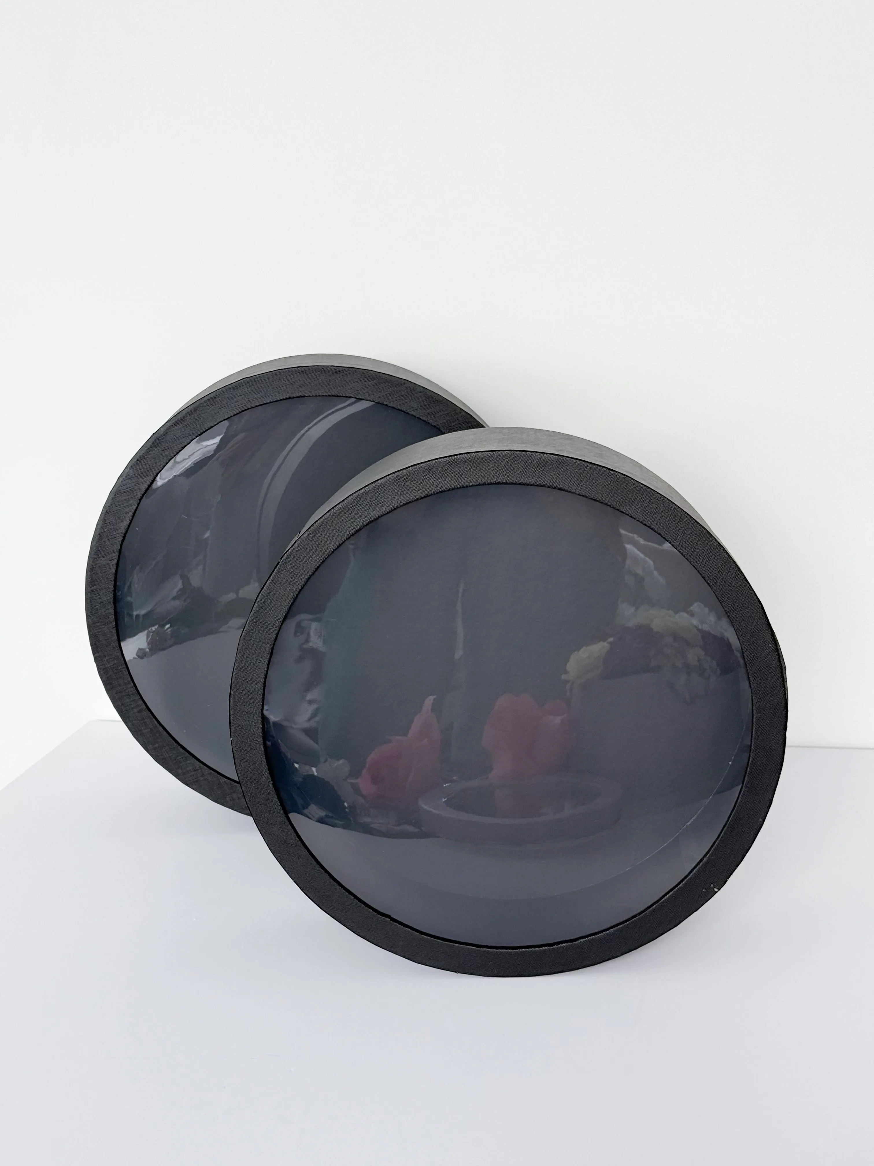 Double Extra-Large Round Flower Box with Clear Lid – Three Sizes, Two Colors
