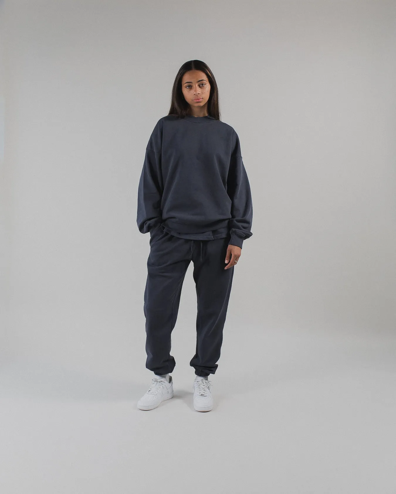 Drop Shoulder Crewneck - Vintage Navy