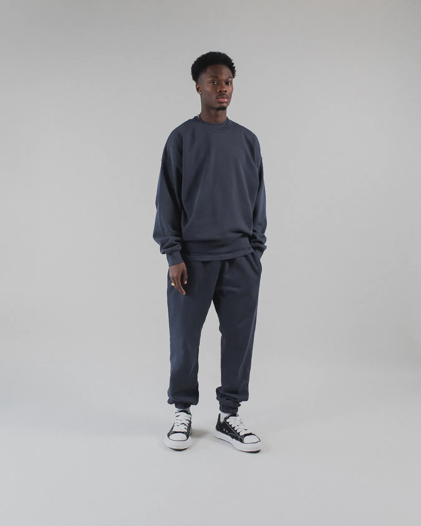 Drop Shoulder Crewneck - Vintage Navy