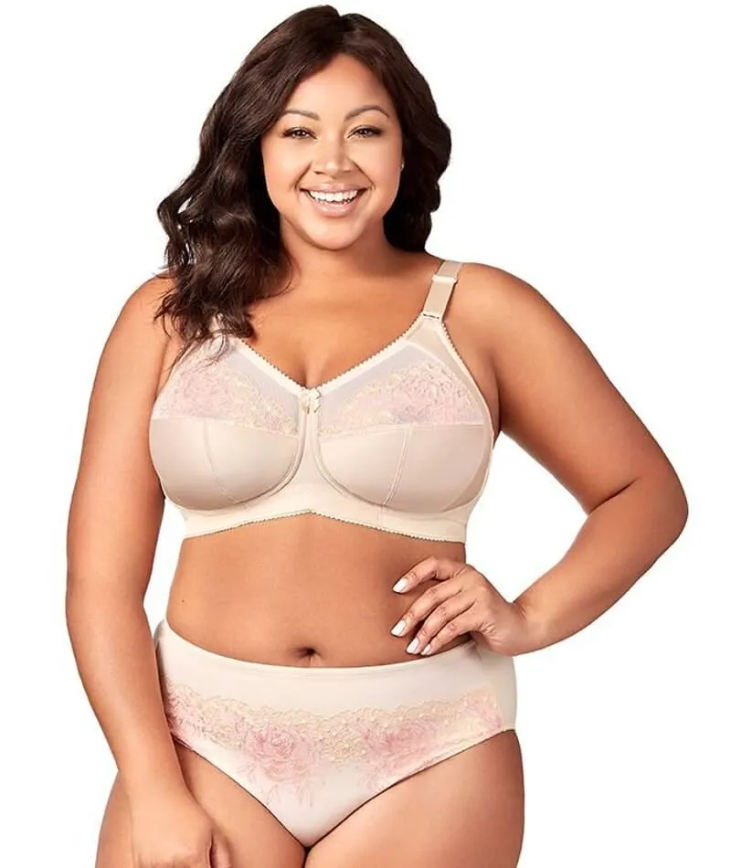 Elila Swiss Embroidered Soft Cup Wire-Free Bra - Nude