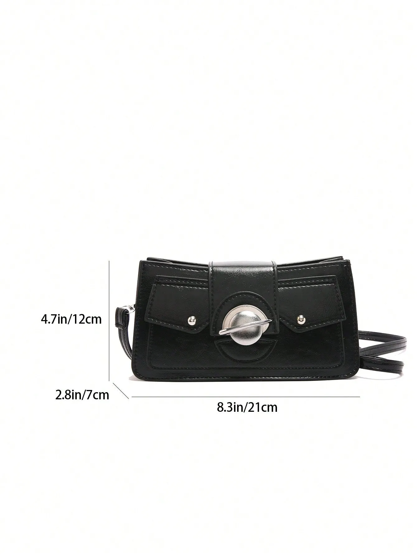 Embroidery Textured Soft Crossbody Bag - Black