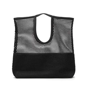 Fashion Minimalist Mesh Women's Handbags Hollow Out Pouch Handbag Shopping Bag Folded Lady Designer Clutch Casual Totes BA148