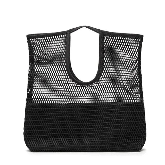 Fashion Minimalist Mesh Women's Handbags Hollow Out Pouch Handbag Shopping Bag Folded Lady Designer Clutch Casual Totes BA148