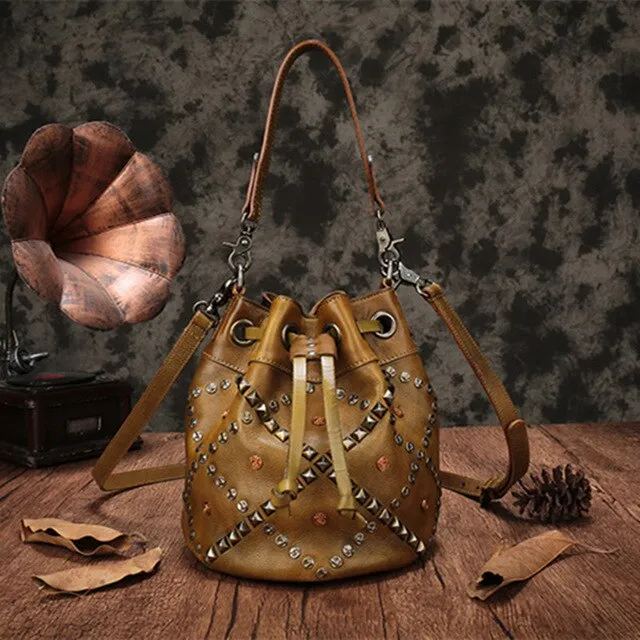 Female bucket bag hand strap shoulder Messenger bags