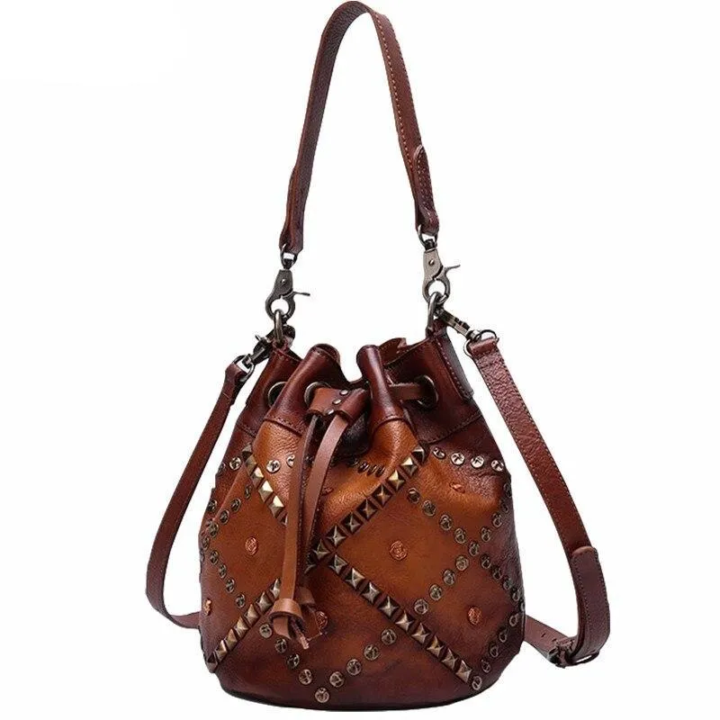 Female bucket bag hand strap shoulder Messenger bags