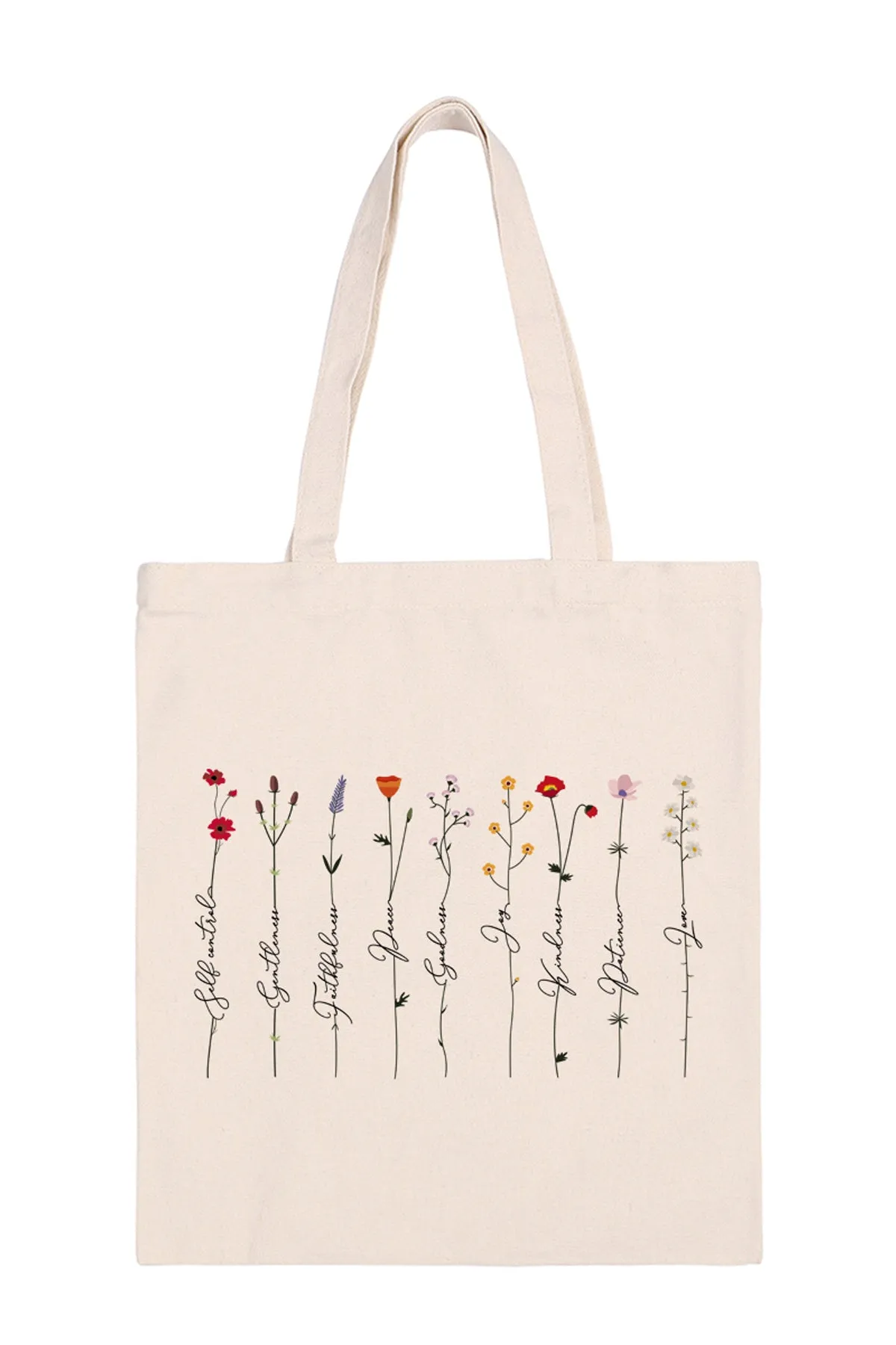 FLORAL INSPRIRATIONAL PRINT MINIMALIST FASHION TOTE BAG