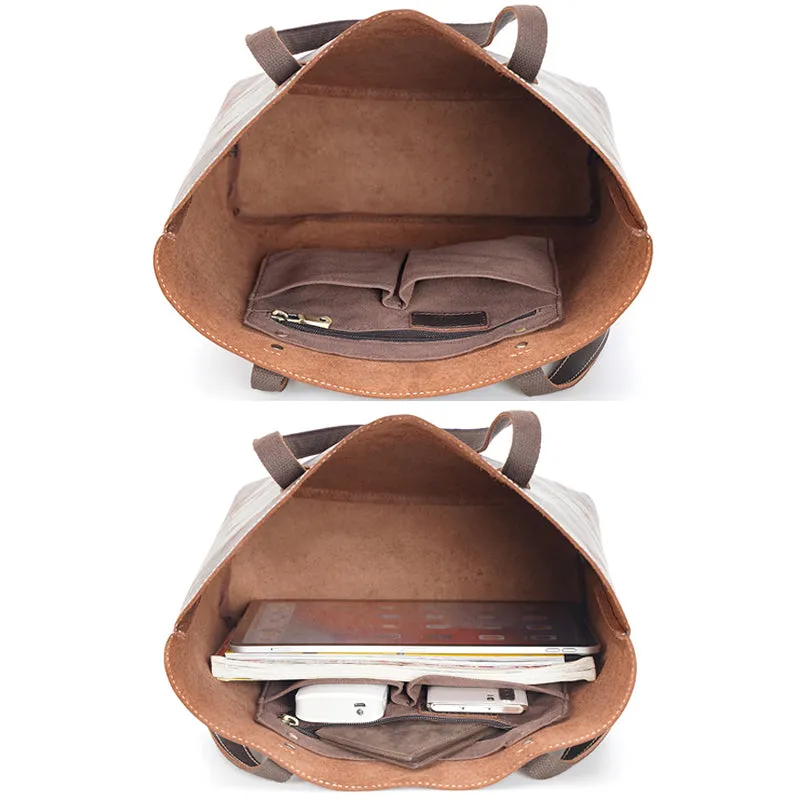 Full Grain Crazy Horse Leather Shoulder Bag Vintage Style Handbag Large Capacity Women Everyday Tote