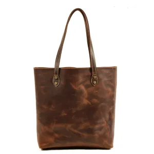 Full Grain Crazy Horse Leather Shoulder Bag Vintage Style Handbag Large Capacity Women Everyday Tote
