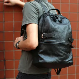 Full Grain Leather Men Backpack Handmade Travel Backpack Laptop Backpack