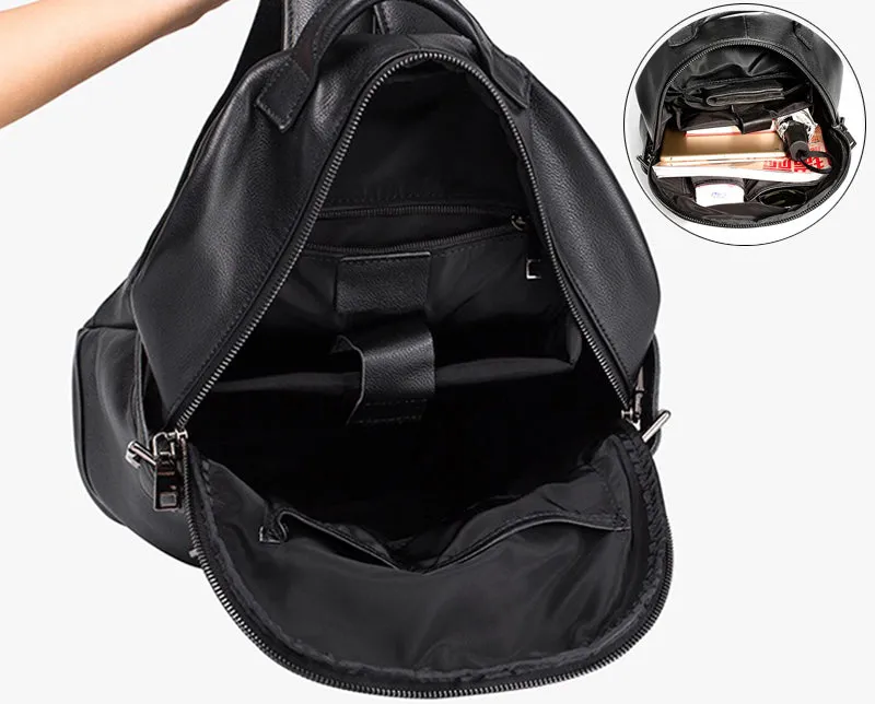 Full Grain Leather Men Backpack Handmade Travel Backpack Laptop Backpack