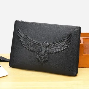 Genuine Leather Men Clutch Bag Cowhide Briefcase Waterproof Business Underarm envelope bag large capacity wallet