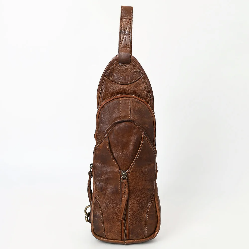 Genuine Western Leather Sling Bag For Women Crossbody Shoulder Backpack