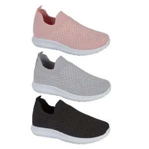 GIRL SLIP ON TRAINERS KIDS CHILDRENS LIGHTWEIGHT WALKING RUNNING SNEAKERS SHOES  Slip-On Trainers (Girls)