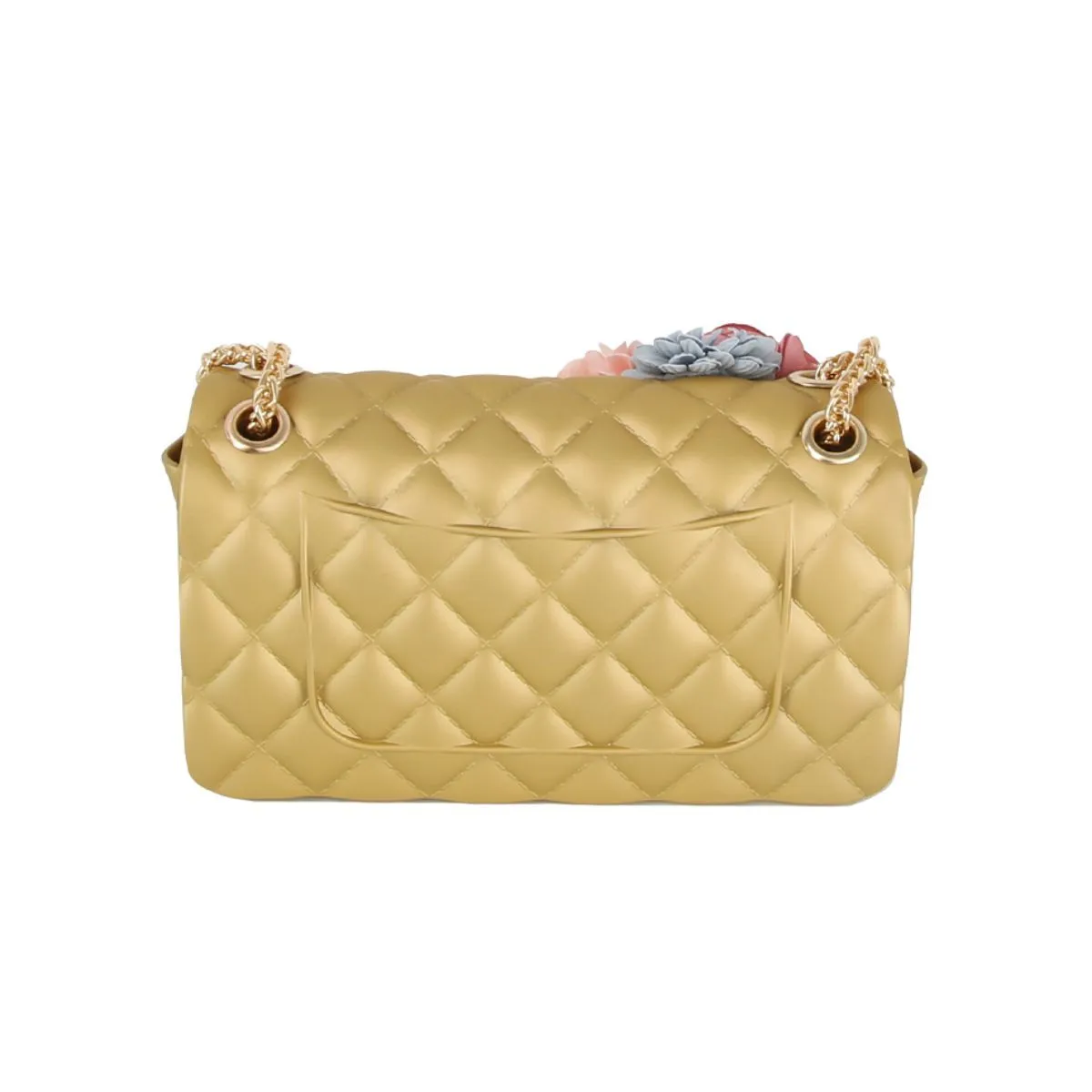 Gold Quilted Jelly Crossbody Bag