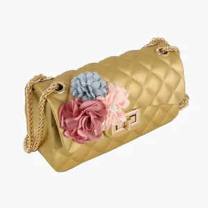 Gold Quilted Jelly Crossbody Bag