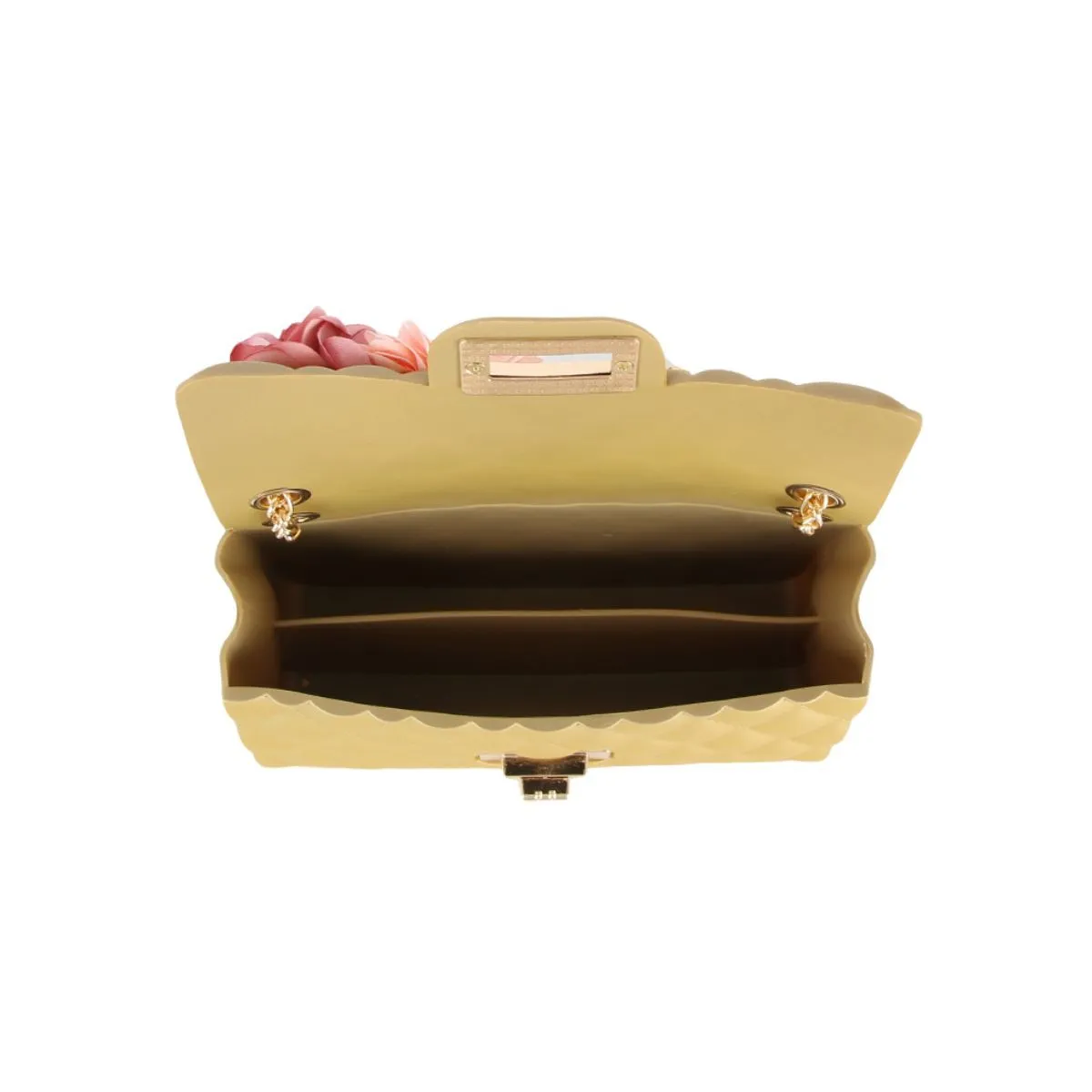 Gold Quilted Jelly Crossbody Bag