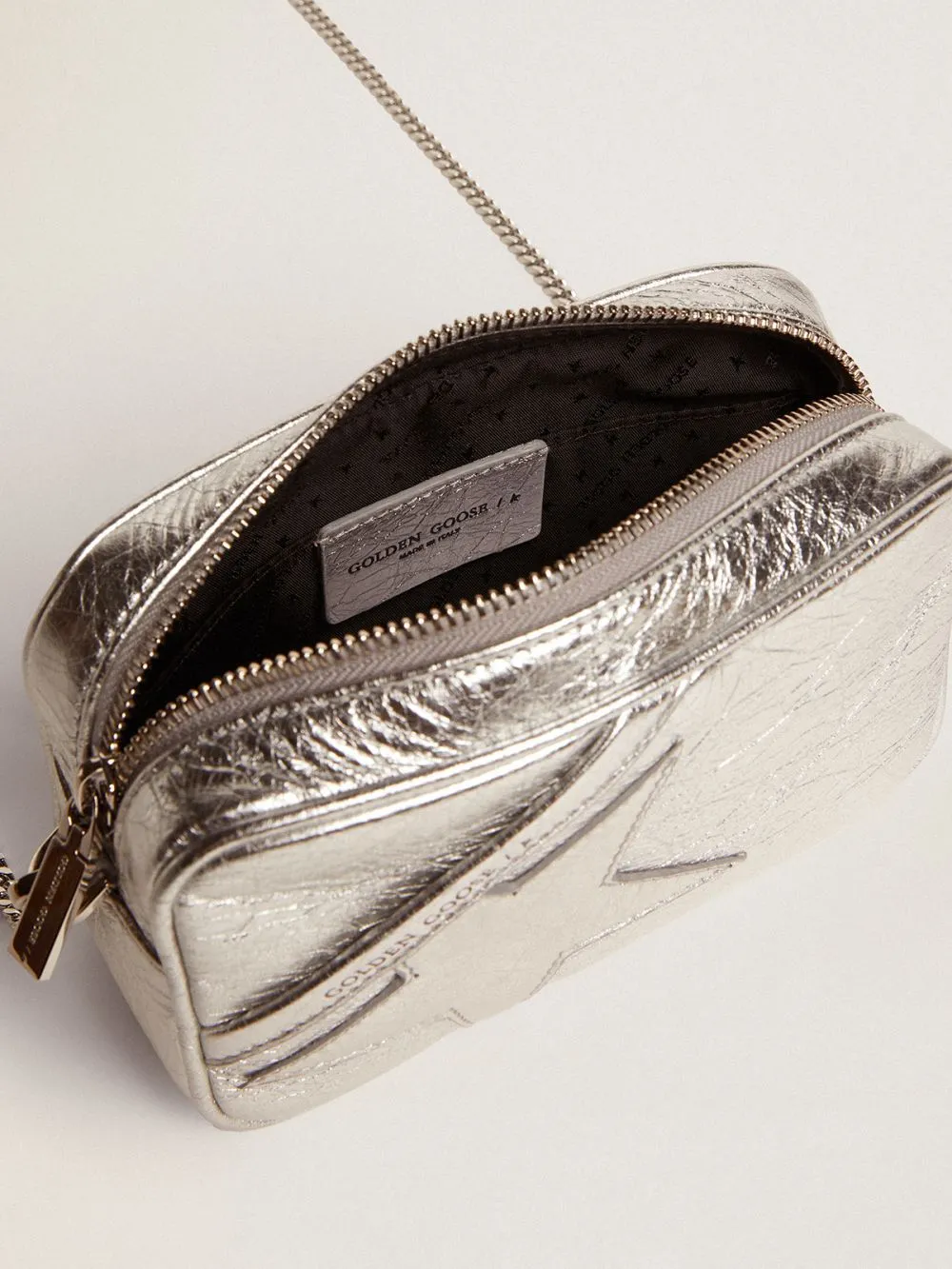 Golden Goose Mini Star Bag in silver
