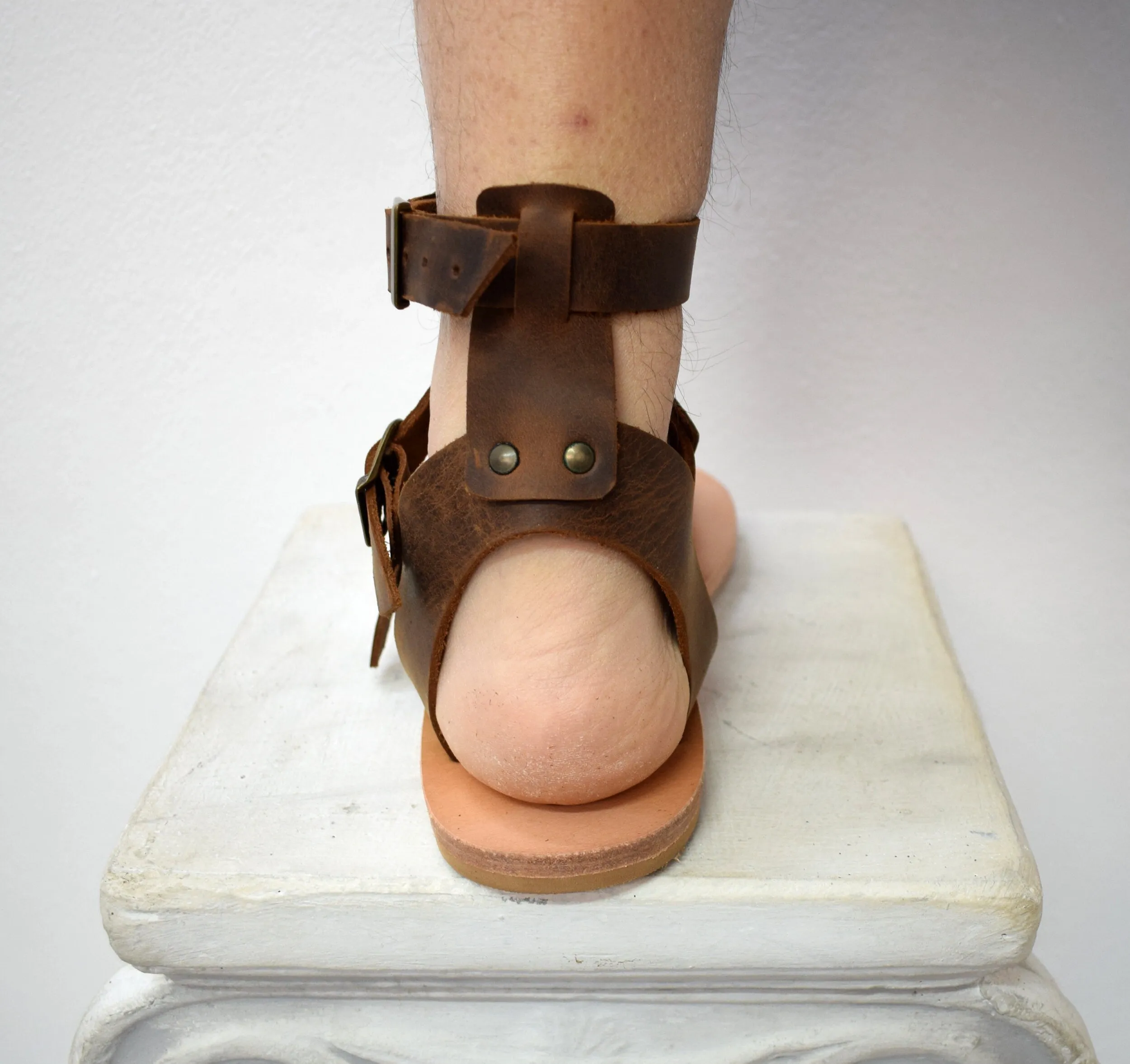 Greek Roman leather sandals for men