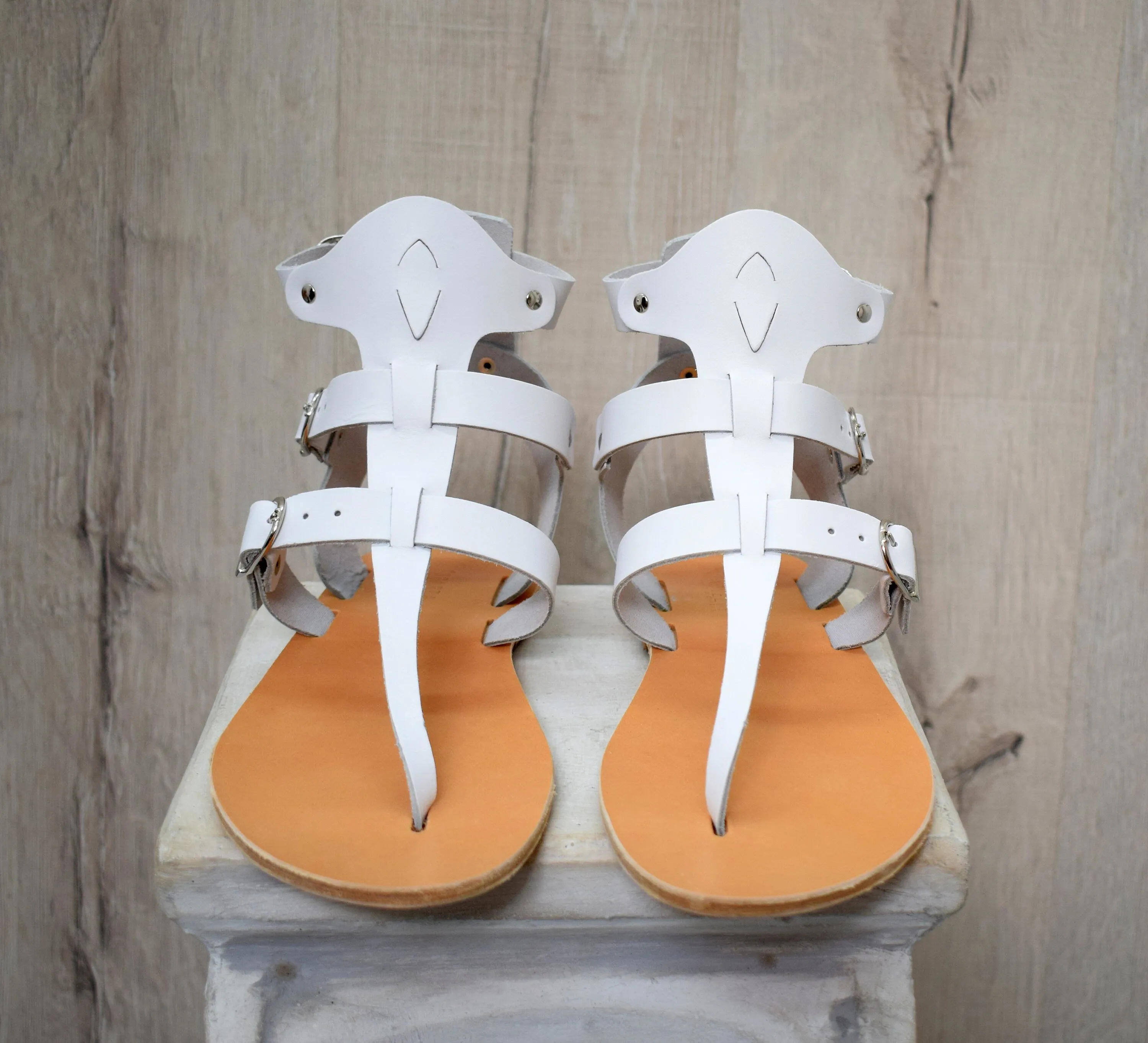 Greek Roman leather sandals for men