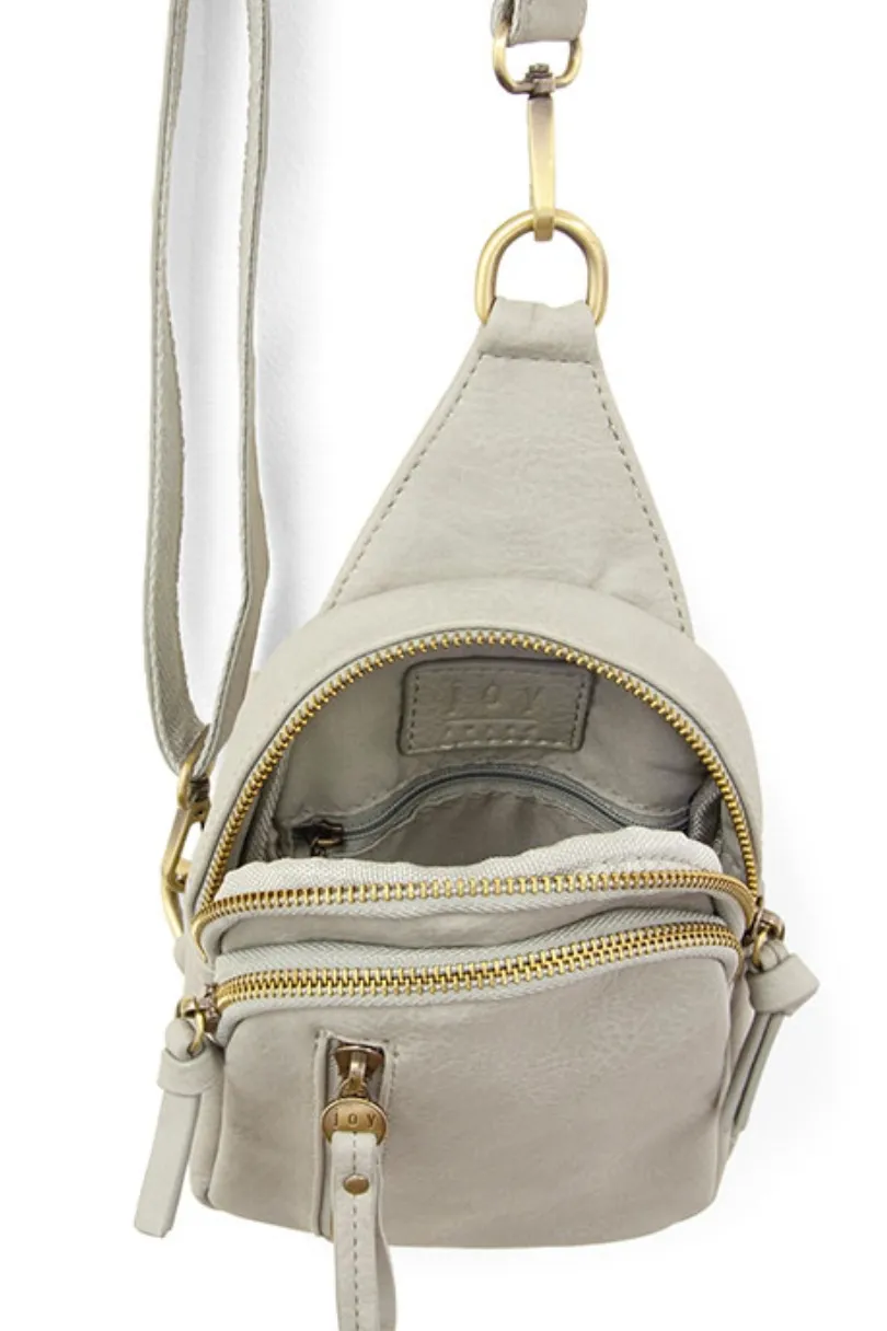 Grey Faux Leatherr Skyler Sling Bag