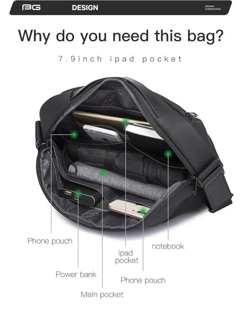 Guardian | Smart Anti-Theft USB Charging Sling Bag