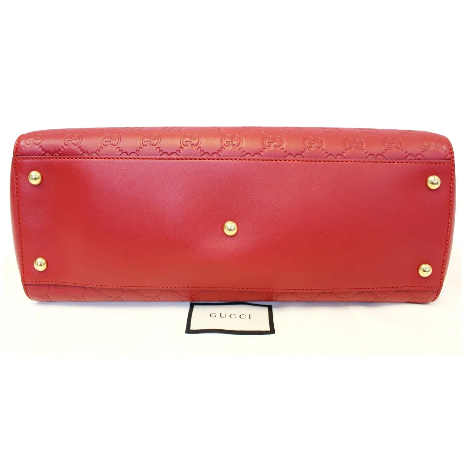 GUCCI Guccissima Leather Soft Signature Shoulder Bag Red