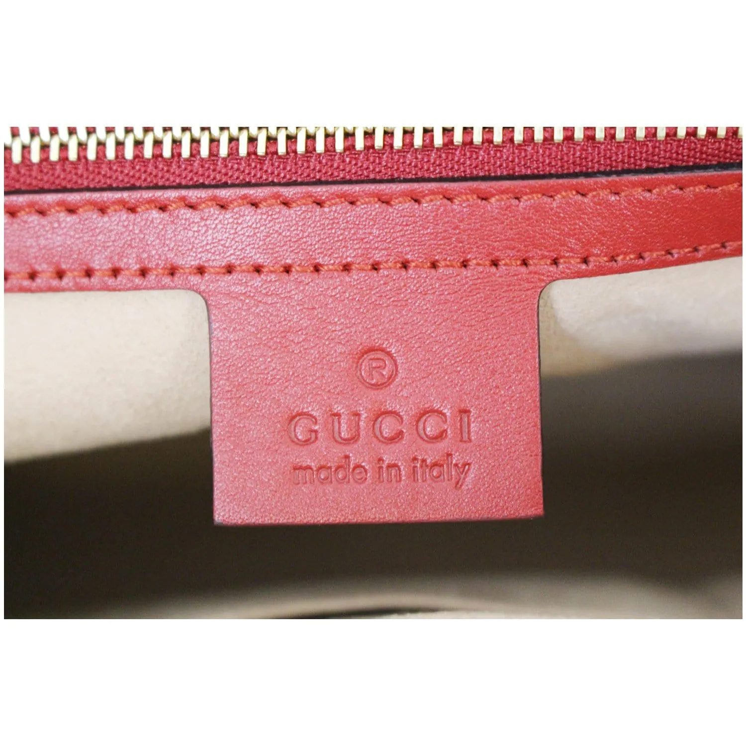 GUCCI Guccissima Leather Soft Signature Shoulder Bag Red