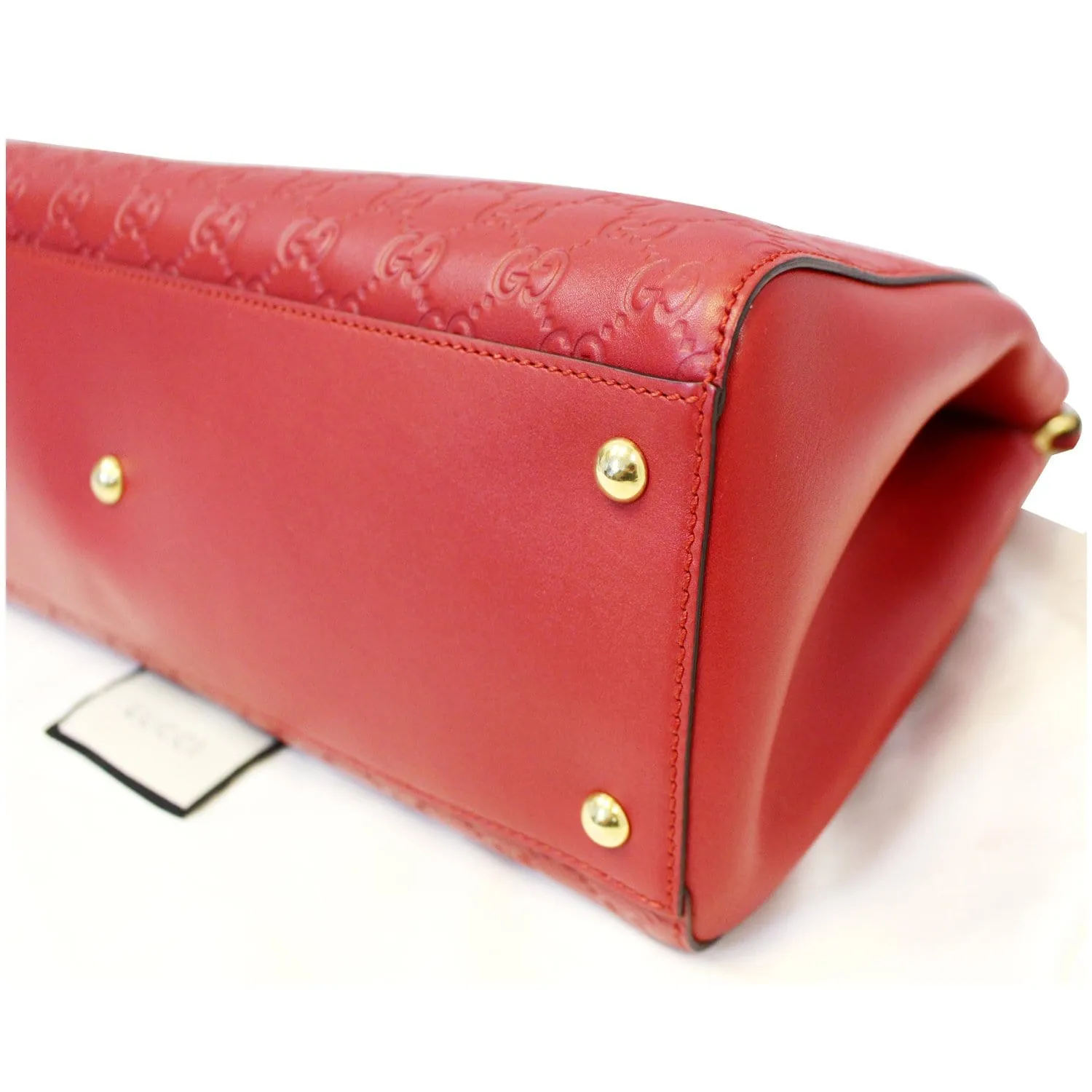 GUCCI Guccissima Leather Soft Signature Shoulder Bag Red
