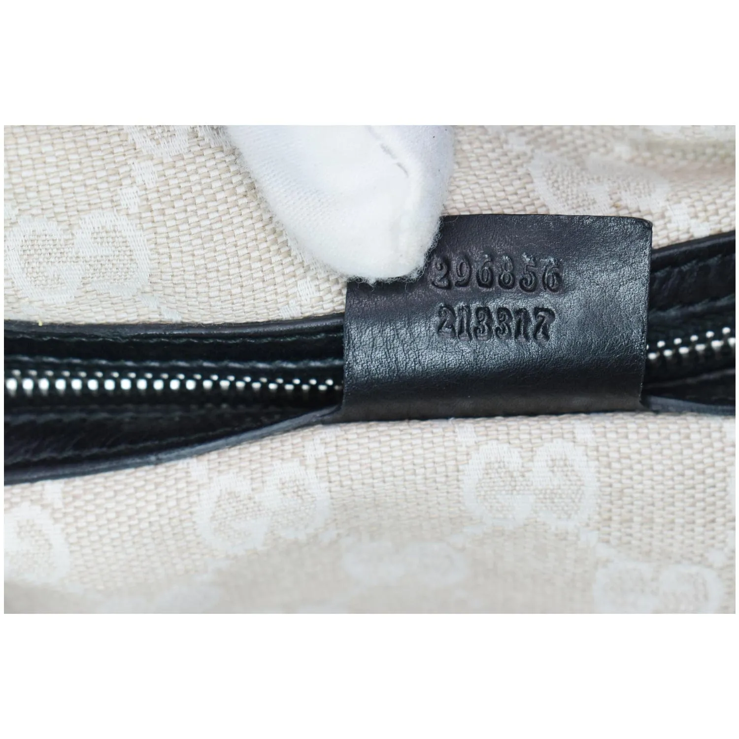 GUCCI Soft Stirrup Leather Shoulder Bag Black 296856