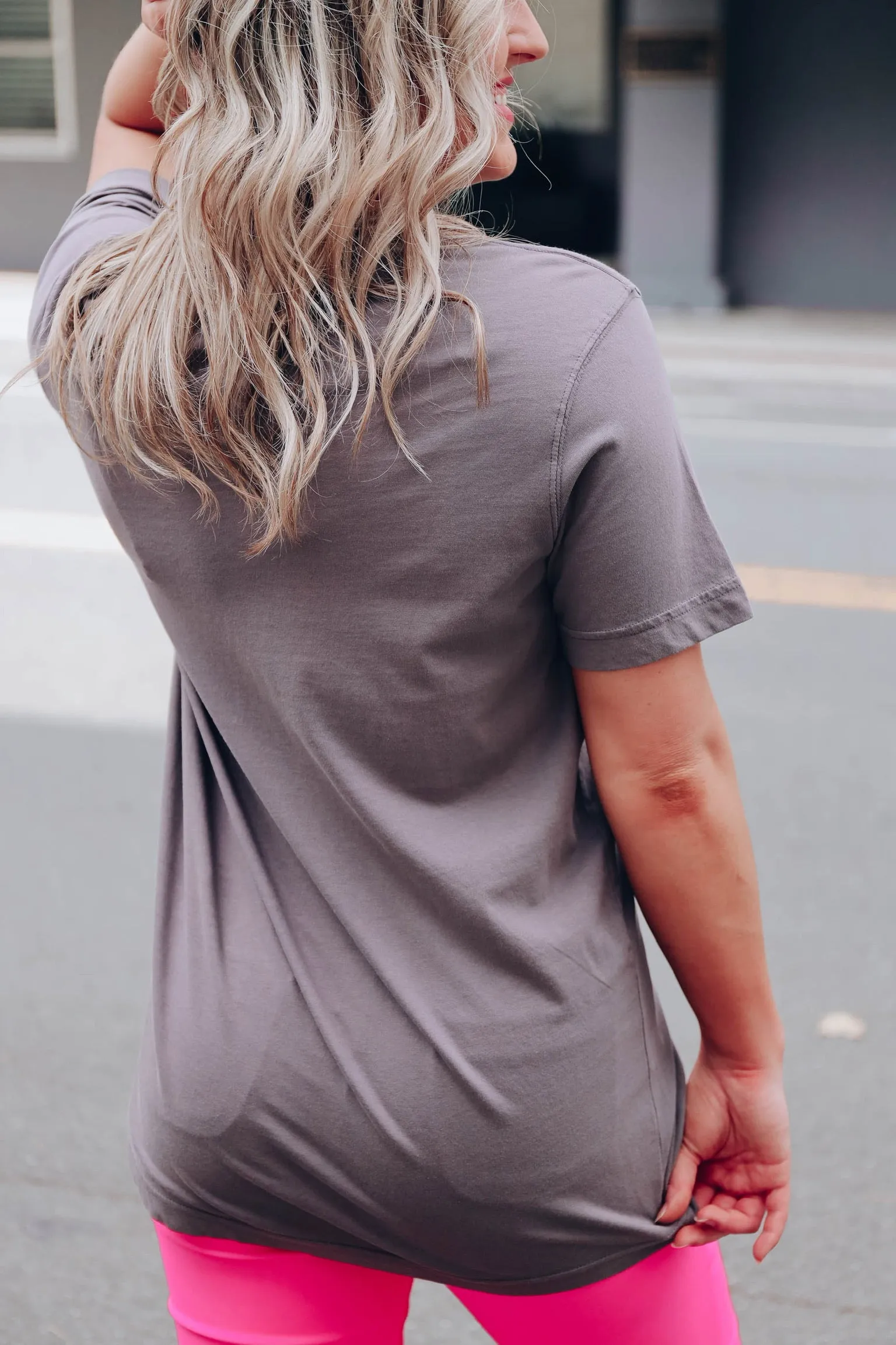 Heart "Love" Graphic Tee - Charcoal