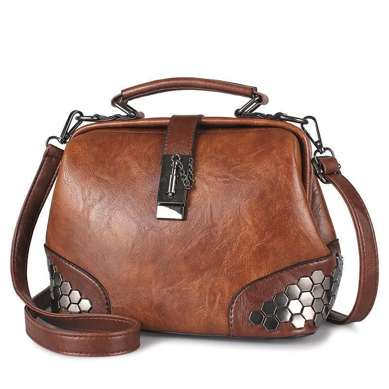 Honeycomb Sequin Studded Shoulder Handbag