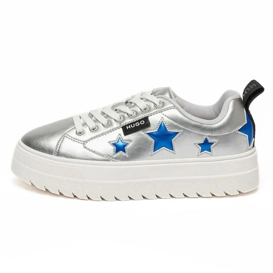 HUGO BOSS Platform Logo Flag Signature Details Trainers 50517166-SLV