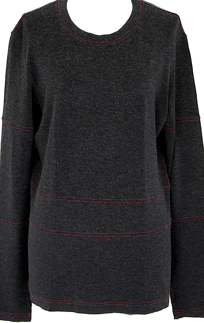 ISSEY MIYAKE Japan. HaaT. Charcoal Color Switching Stitched Top
