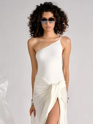 Ivory One Shoulder Bodysuit